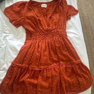 Rust orange Anthropologie Somerset Dress